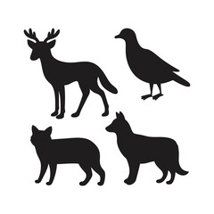 Animal Silhouette Set | Featuring Wildlife and Pets