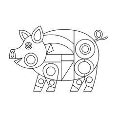 Pig Coloring Page for Kids
