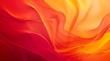 Obraz premium Vibrant Flow of Red and Yellow Silk Colors Creating Wave Patterns