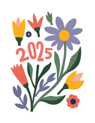 Matisse-Style Abstract Flower Wallpaper By Hand, Floral Panels. Trendy Matisse-style Minimalist, Isolated Vector illustrations.