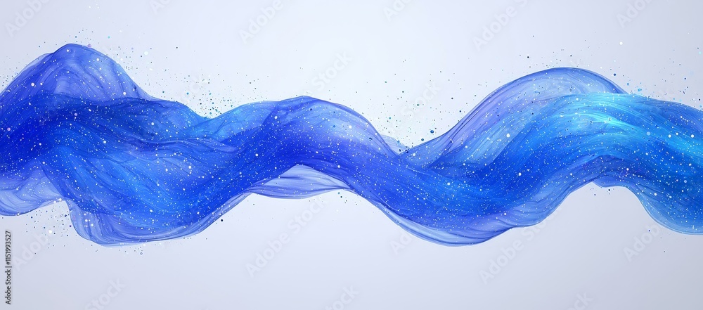 Poster a wave line of flowing particles forms an abstract modern background with smooth, curvy shapes and a