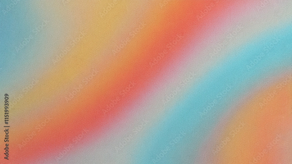 Leinwandbilder grainy gradient background blue yellow pink abstract glowing color wave black dark backdrop noise te