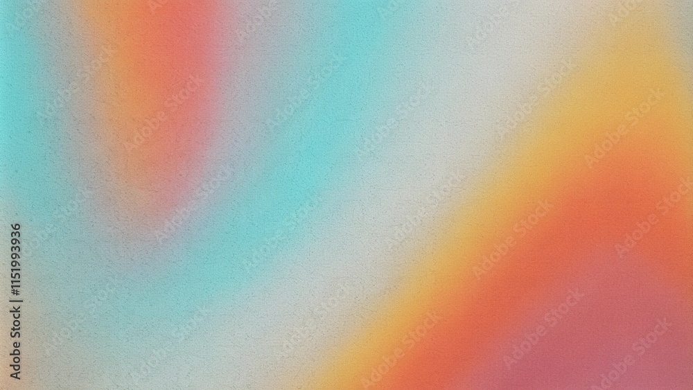 Leinwandbilder grainy gradient background blue yellow pink abstract glowing color wave black dark backdrop noise te