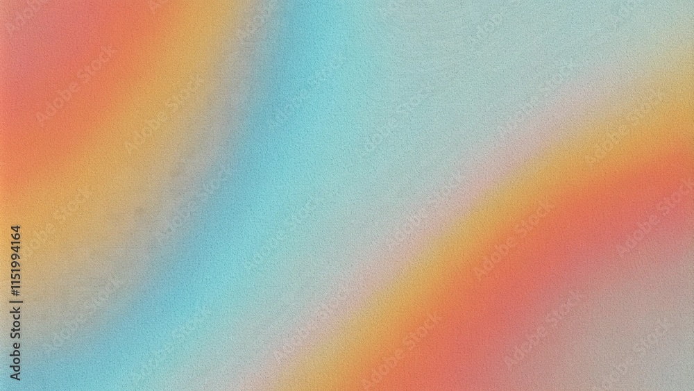 Fototapete grainy gradient background blue yellow pink abstract glowing color wave black dark backdrop noise te