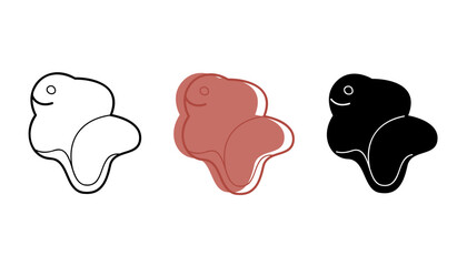 A small set with sandbox mold in the shape of a fish in different colors. Clip art for your projects.