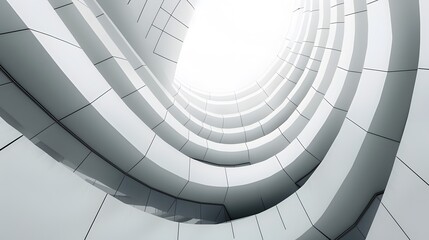 Fototapeta premium Modern Architectural Design with Curved Lines and Bright Light
