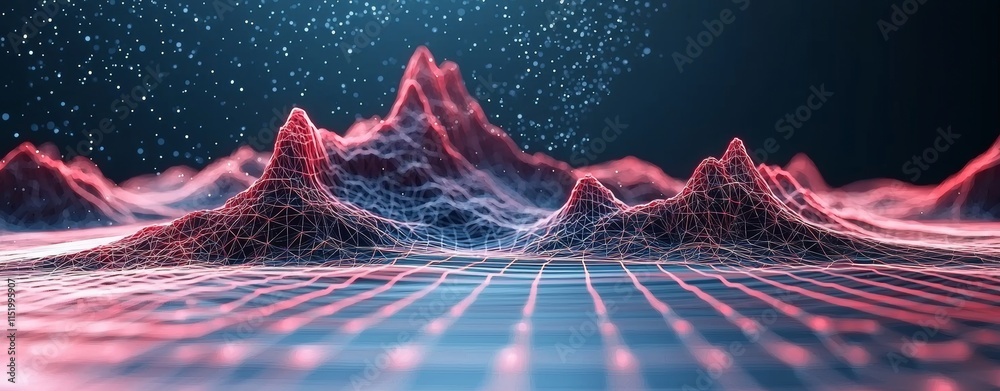 Poster a plexus-style background template for presentations on science and technology.