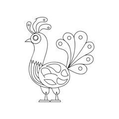 Vector continuous one line chicken illustration