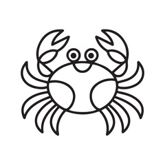 Vector illustration of Cartoon crab Coloring book