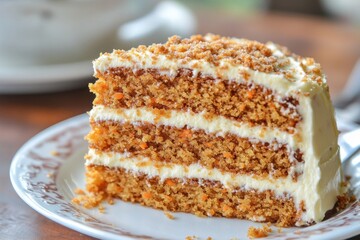 Delicious Three Layered Carrot Cake Slice