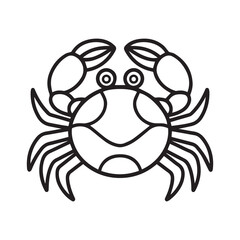 Vector illustration of Cartoon crab Coloring book