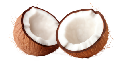 a coconut cut in half