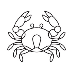 Vector illustration of Cartoon crab Coloring book