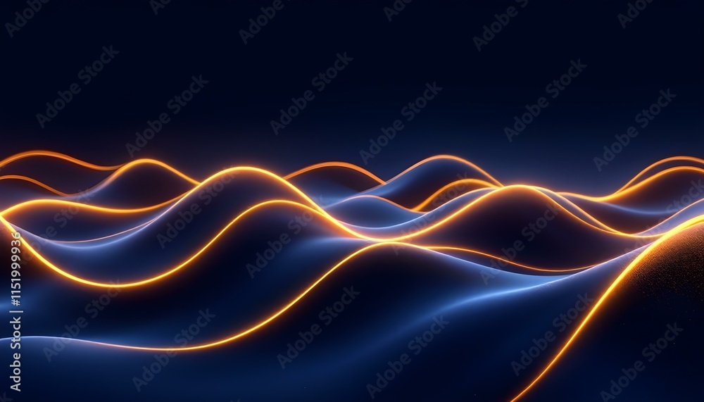Poster Grainy gradient background brown abstract glowing color wave black backdrop, noise texture banner poster header design. Dark grainy texture background yellow orange glowing abstract color gradient