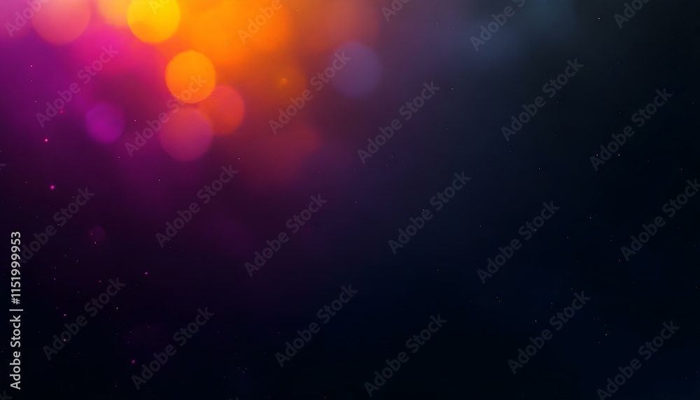 Fototapete Grainy gradient background brown abstract glowing color wave black backdrop, noise texture banner poster header design. Dark grainy texture background yellow orange glowing abstract color gradient