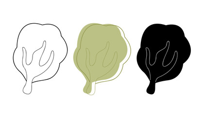 Set with trees in different colors. Clip art for your projects.