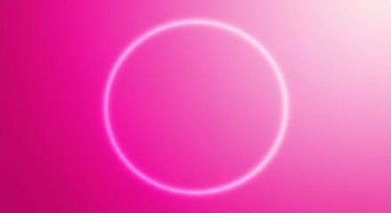 Obraz premium Glowing pink gradient circle oval neon light abstract background.