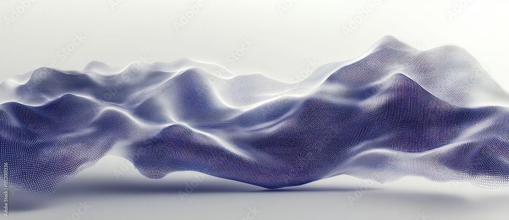 Poster an abstract gradient wave of particles in motion. a neon dot network. symbolizing big data. digital 
