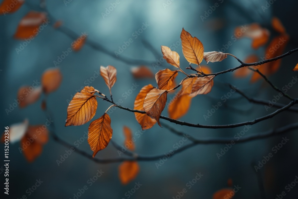 Poster Autumn Leaves Branching Out In Nature