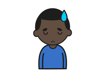 困った顔の若い黒人男性