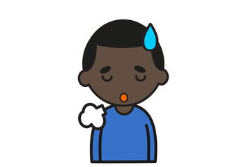 ため息をつく若い黒人男性