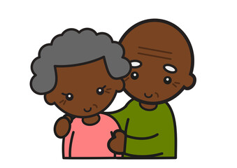 黒人のおじいさんとおばあさん