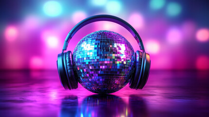 disco ball with earphones