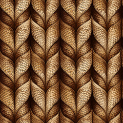 Elegant seamless animal print with intricate leaf patterns in rich brown tones