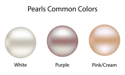 Colorful pearls on white background.