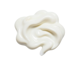 white cream isolated on white