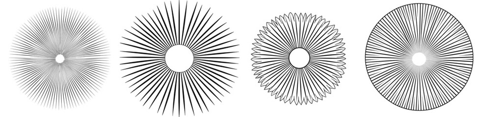 Obraz premium A retro starburst design element emanates from the center, forming a lively sunburst or firework explosion, perfect for vintage or abstract graphic designs.