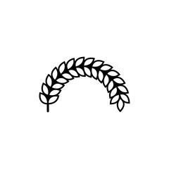Bent semi circle spikelet. Semicircular curved round shape. 