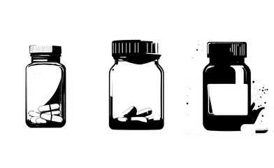 This straightforward yet powerful illustration of a blue medicine bottle symbolizes healthcare, pharmaceutical products, and medical treatments, highlighting the significance of health and