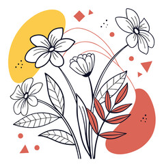 Minimalistic Floral Line Art