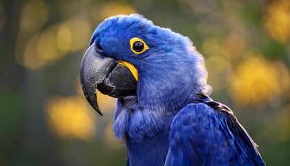 hyacinth macaw portrait in nature