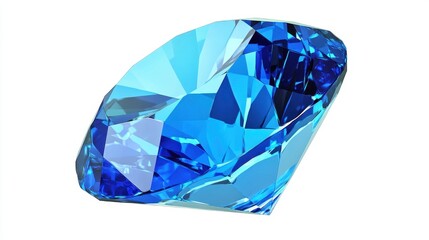 Fototapeta premium A blue crystal gem is depicted in isolation against a transparent background, showcasing its brilliant facets and vibrant color.