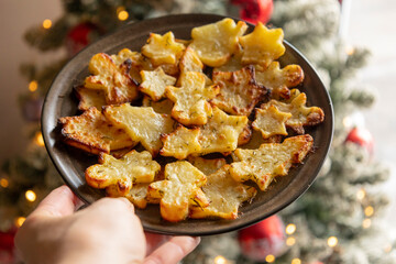Festive Christmas-Shaped Baked Potato Appetizer