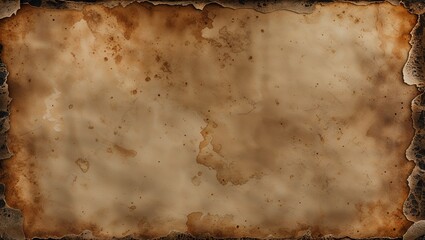 Rustic brown stained vintage torn old paper background
