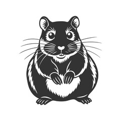 Adorable Hamster Sitting Upright Vector Illustration

