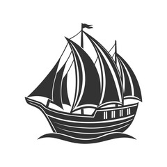 Elegant Sailboat Vector Illustration for Nautical Designs

