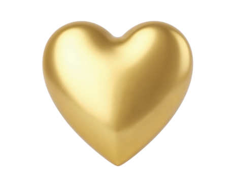 golden heart on white background