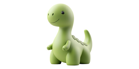 Obraz premium Cute green dinosaur toy figurine isolated on transparent background