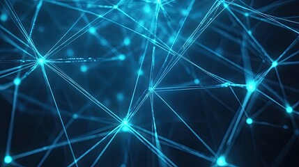 Glowing blue network lines connecting worldwide business hubs, symbolizing global communication and teamwork.