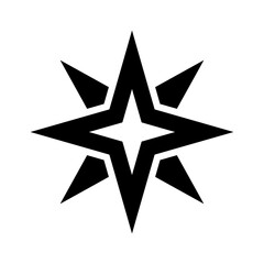 Minimalist twinkle star black-and-white symbol