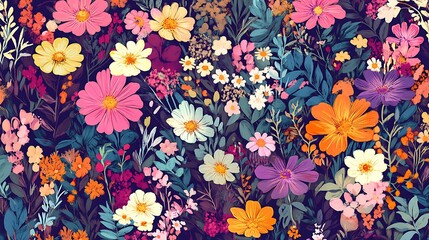 Obraz premium A vibrant and colorful floral arrangement with various flower species