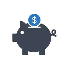 Piggy Bank Saving Money Icon