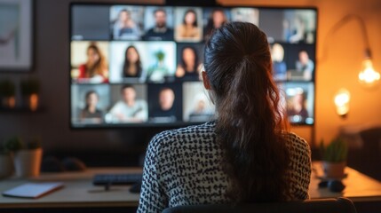 Diverse business partners collaborating in a virtual meeting, strategizing for their online startup's future growth and development.