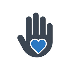 Obraz premium Hand Heart Icon