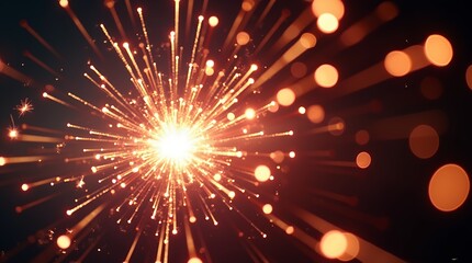Obraz premium Fiery Burst of Light: Abstract Sparkler Explosion
