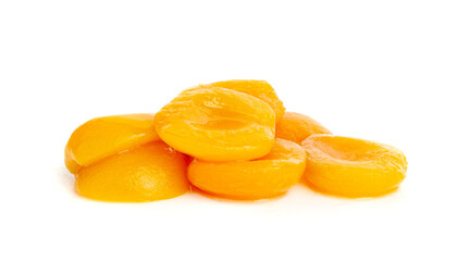 Canned Peaches, Apricot Halves in Syrup, Yellow Fruit Dessert, Tinned Nectarine Compote